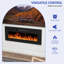 Media consoles with LED lights and electric fireplace
