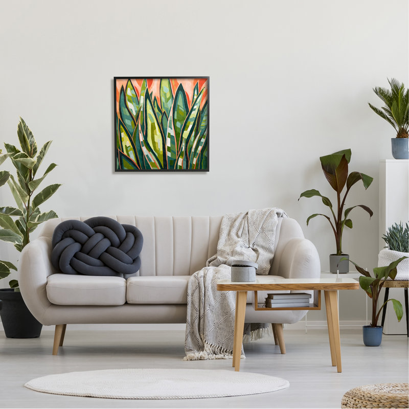 Stupell Industries, feuilles tropicales abstraites encadrées, art de la giclée par Ziwei Li, H 24 po x l 24 po x P 1,5 po