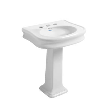 CAMBRIDGE Rectangular pedestal porcelain washbasin By Devon&Devon