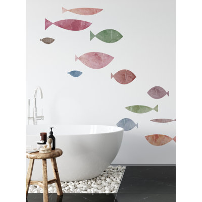 Adhésif décoratif école de poisson