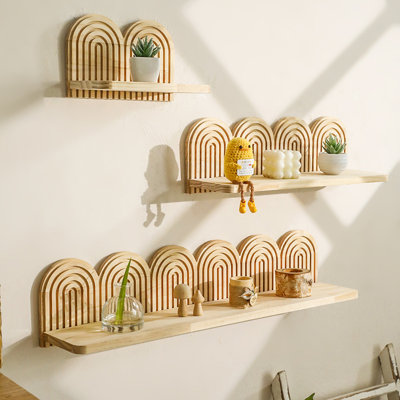 Bohemia Solid Wood Wall Shelf - Wabi-Sabi Wall Organizer & Decor