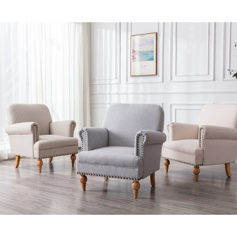 Fauteuil large de 31,5 po Tolna, Rayure noire