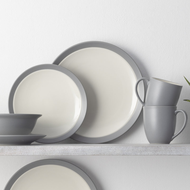 Noritake Colorwave 16-Piece Curve Dinnerware Set, Service for 4, Slate