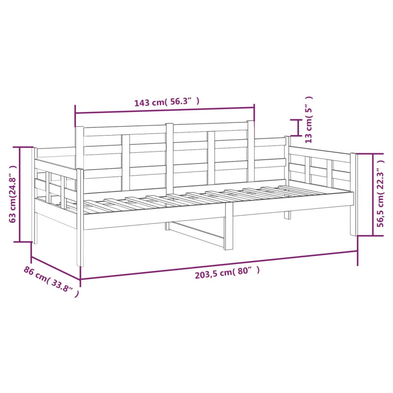 Jovito Bed, Brown, 80 x 200cm