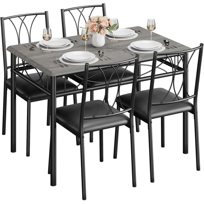 Dining Set, Gray, Gray