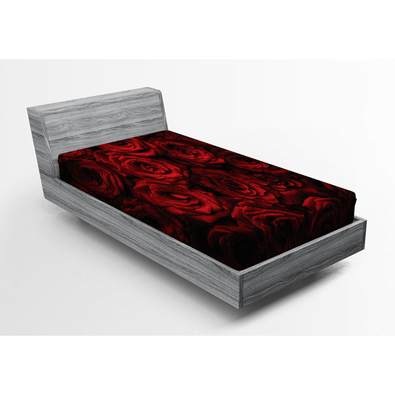 Microfiber Floral Fitted Sheet, Twin Fitted Sheet