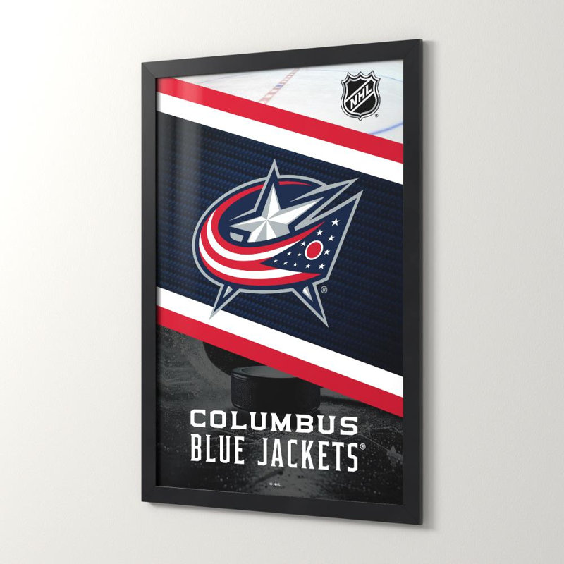 «Columbus Blue Jackets NHL», art mural, H 48 po x l 32 po, Acrylique encadré, Noir