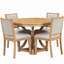 Ensemble de table de salle à manger 5 pièces Retro Table extensible et 4 chaises rembourrées-1906786735-1906786728