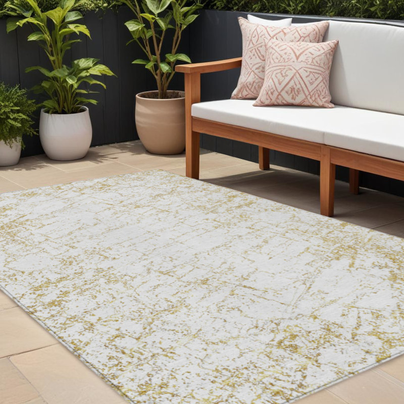 Tapis intérieur lavable abstrait 10 pi x 14 pi ivoire