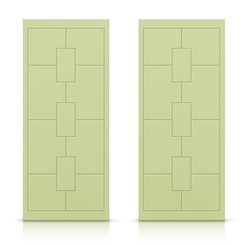 Portes de placard coulissantes à panneaux, Vert sauge, 84 po x 84 po