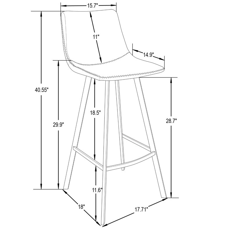 Tabouret de bar Hammett, Brun clair