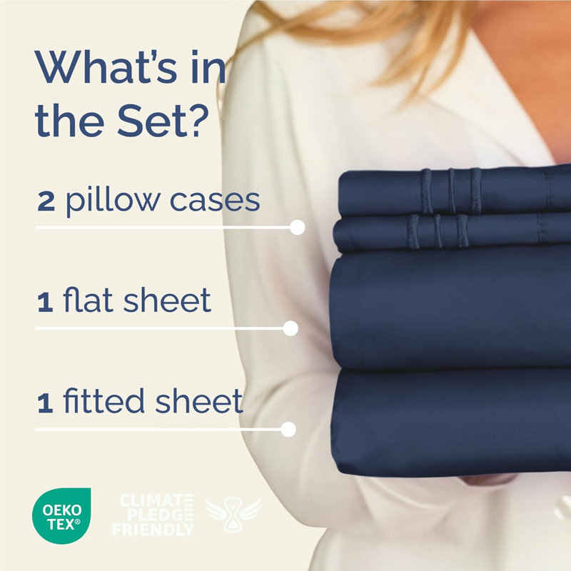 Ensemble de draps de qualité supérieure, doux et infroissables - Ensemble de draps de luxe ultra doux et de qualité supérieure