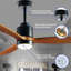Ventilateurs de plafond en bois silencieux de 52 po avec lumières et ventilateur à distance résistant à l'humidité pour les patios, ventilateur de plafond à 6 vitesses pour la cuisine de la chambre à coucher, 3 lumières de couleur, fonction de min