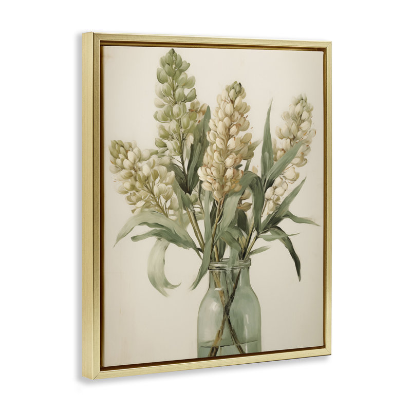 Country Botanicals dans un cadre flottant pot vert, design par Arlington Prints, H 31 po x l 25 po