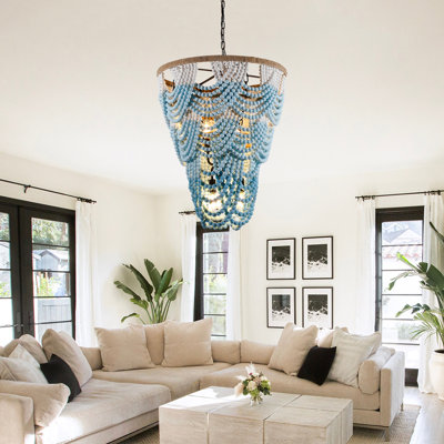 Amy-Leigh 8 - Light Wood Tiered Chandelier