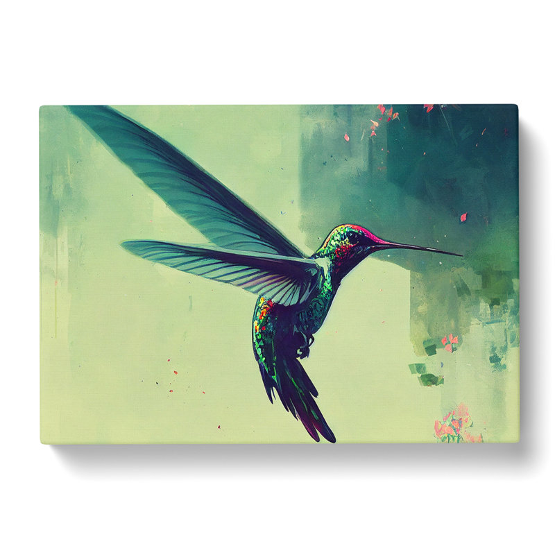 Hummingbird Art Painting Vol.3 Abstract - Wrapped Canvas, 35cm H x 50cm W x 3cm D