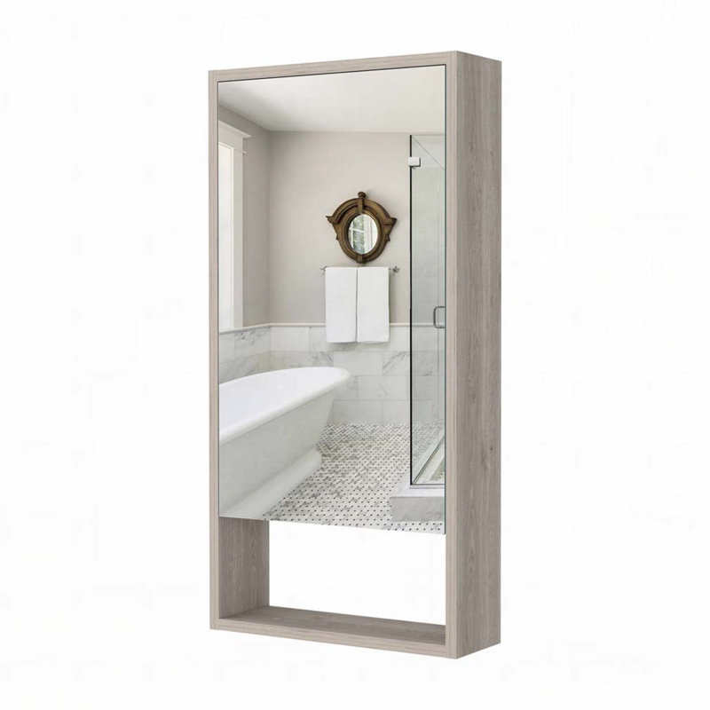 Armoire à pharmacie murale avec miroir, Gris clair