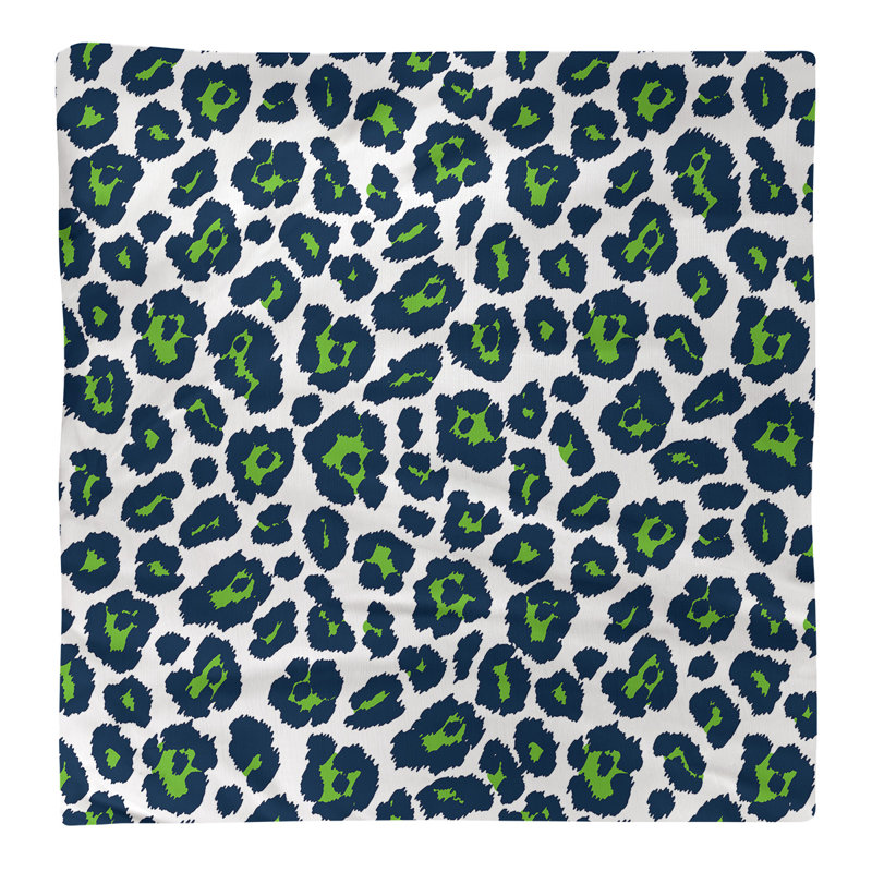 Polyester Animal Print Square Napkin, White/Action Green, 22" x 22"
