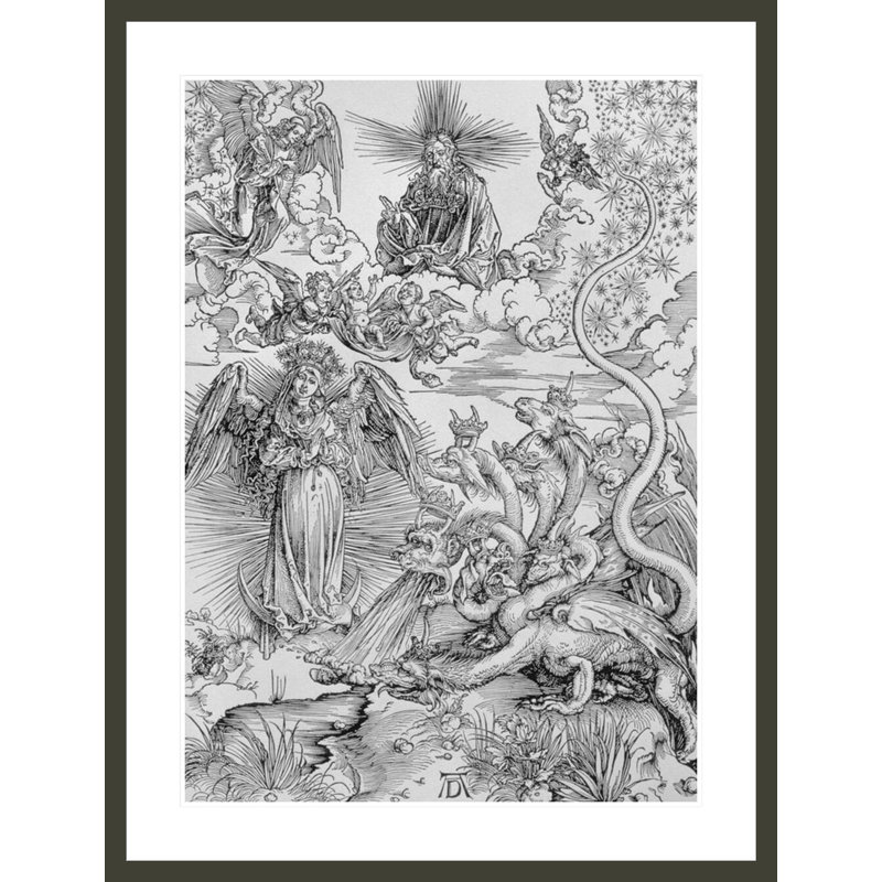 Scène apocalyptique de l'Apocalypse ou «The Revelations of St. John the Divine» par Albrecht Dürer, impression giclée sur cadre