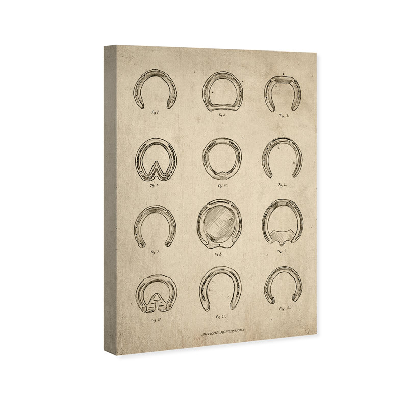 Antique Horseshoes - Impression sur toile, H 15 po x l 10 po
