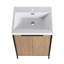 Meuble-lavabo autoportant 24 po avec lavabo en résine et 2 portes d'armoire à fermeture en douceur