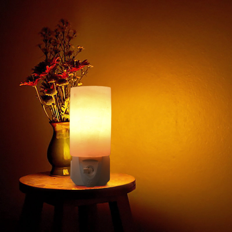 Veilleuse naturelle sel d'Himalaya, veilleuse en cristal sculptée à la main - meilleur salon, salle de bain, lumière de couloir