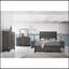 Grand lit contemporain en bois gris