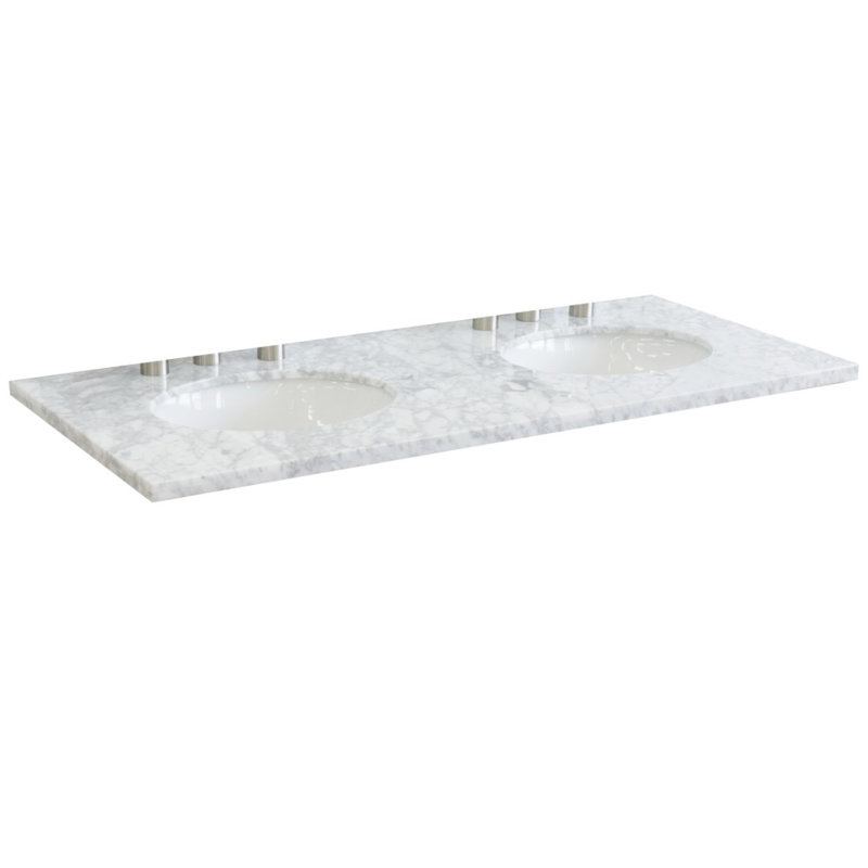 Plateau de meuble-lavabo double 53 po blanc