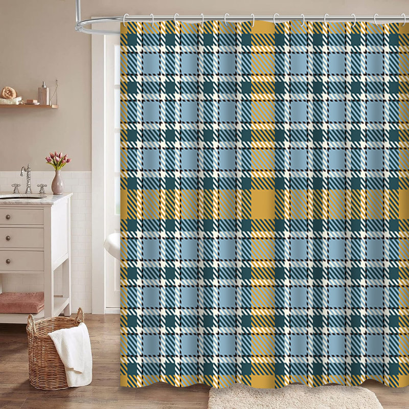 Rideau de douche Tartan, L 72 po x l 78 po