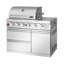 Barbecue de cuisine d'extérieur avec réfrigérateur à porte unique Silver 4 72000 avec surface de cuisson de 484,5 pieds carrés, rangement à 3 tiroirs, robinet d'évier escamotable à 360 °, évier / robinet à allumage électronique,