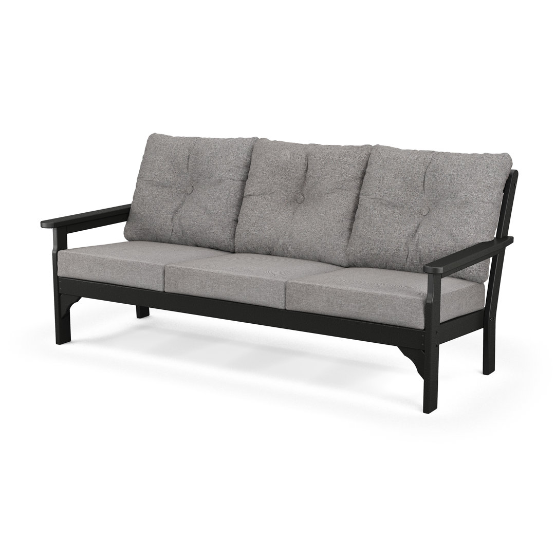 Lakeside Vineyard 74" Wide Outdoor Patio Sofa with Revolution Cushions POLYWOOD® Frame Color/Cushion 