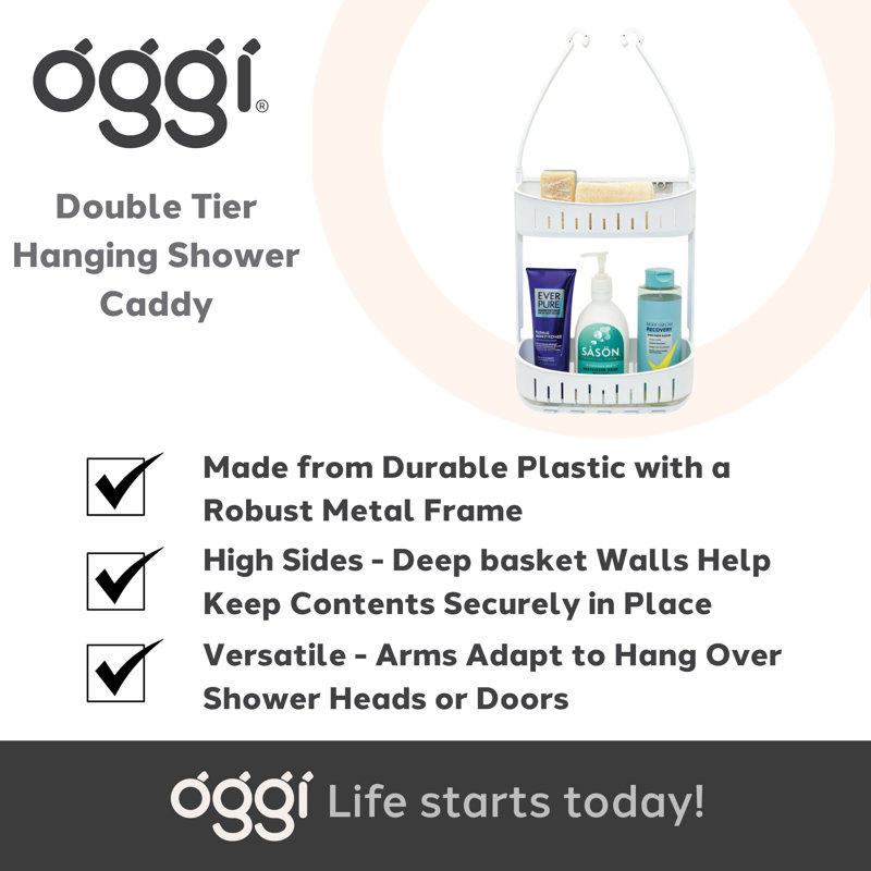 Double Tier Shower Caddy - 16” x 12” x 4”