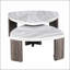 Ensemble de table triangulaire 3 pièces de style contemporain avec motif en marbre, conception peu encombrante pour le salon principal