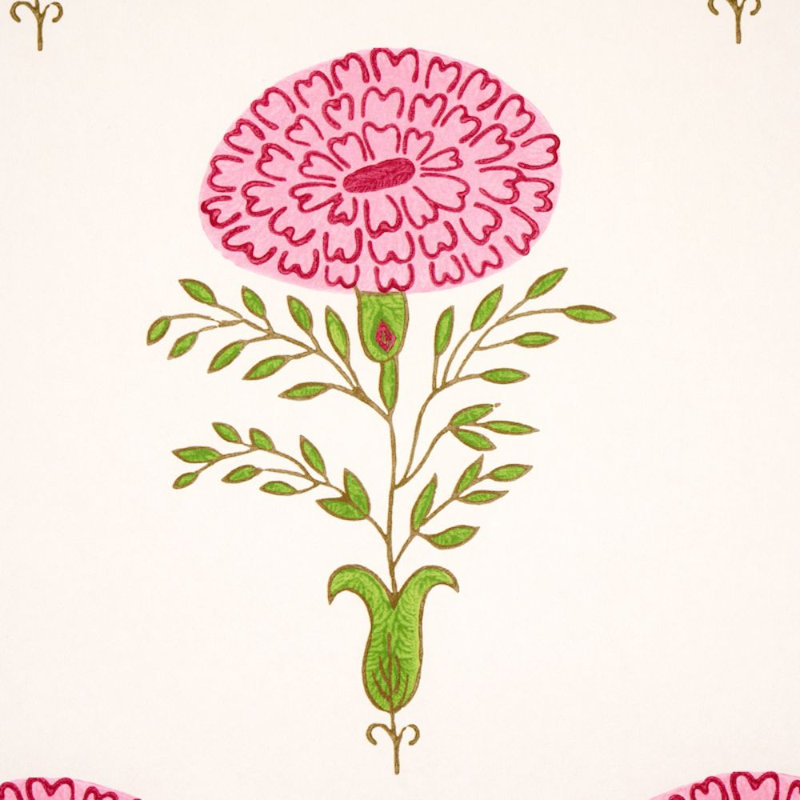 Papier peint Schumacher x Molly Mahon Marigold, Rose