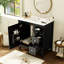 Meuble-lavabo moderne de 30 po avec lavabo en céramique, 3 tiroirs, meuble de rangement moderne en bois massif, idéal pour la maison-117021193