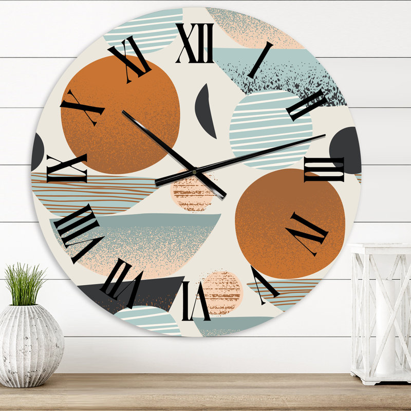 Horloges murales rétro avec formes abstraites Suns and Moons I, Moyenne