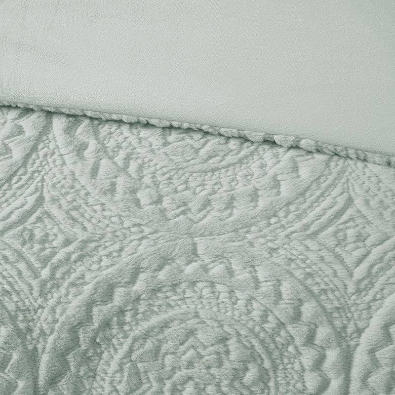 Ensembles de literie luxueux en peluche, motif brodé en polyester pour le confort de la maison
