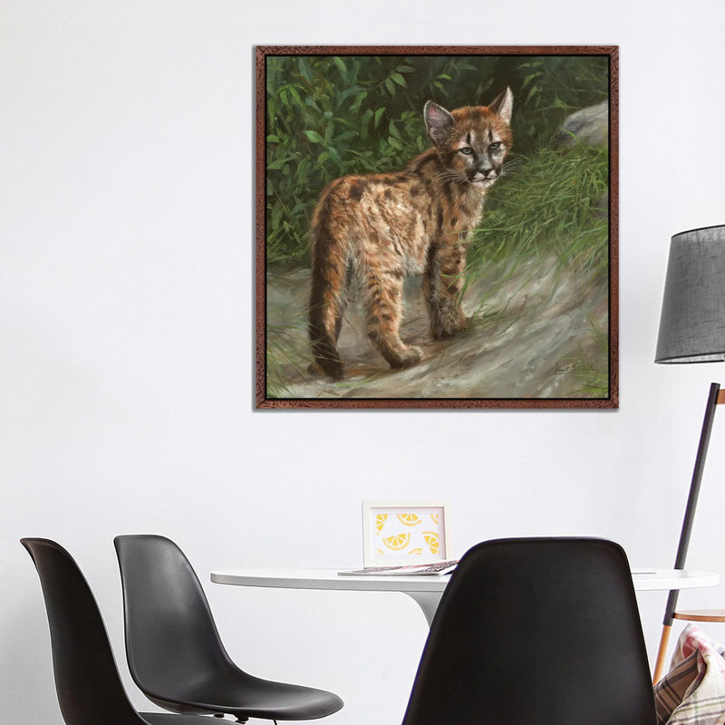 Dream Foxes And Babies by Vlada Koval - Painting on Canvas, 93.98 cm H x 93.98 cm W, Brown Framed