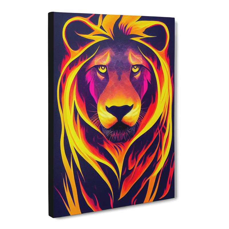 Lion Flame - Wrapped Canvas, 50cm H x 35cm W x 3cm D