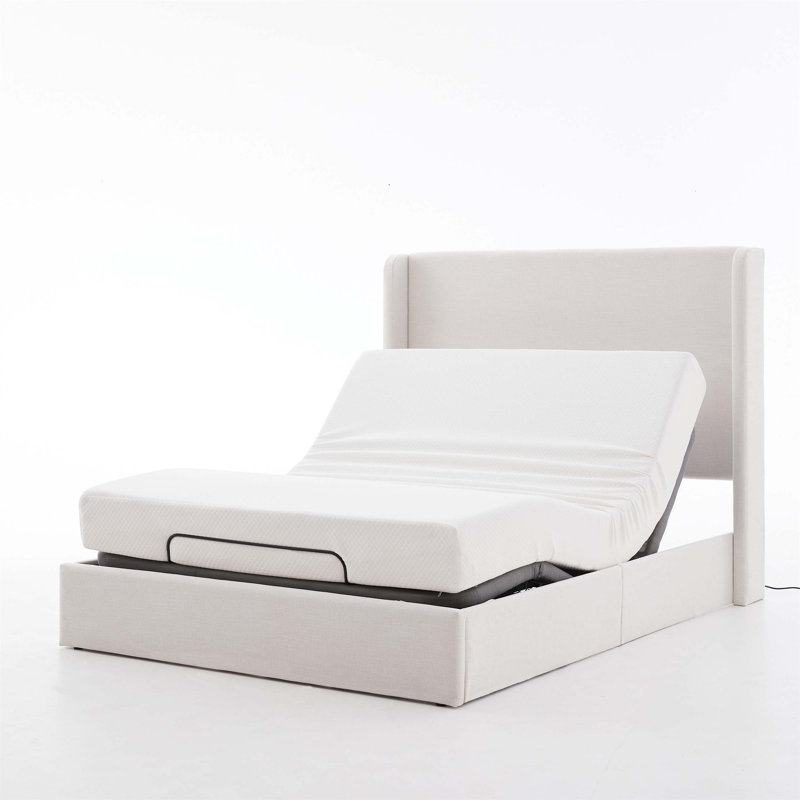 Caron 4.0 Ergonomic Queen Size Adjustable Bed Frame, Electric Base With Wireless Remote, Massager, And Head/Foot Incline