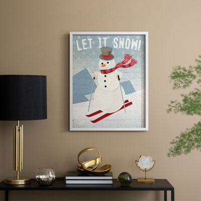 Let It Snow Framed Print - Solid Wood