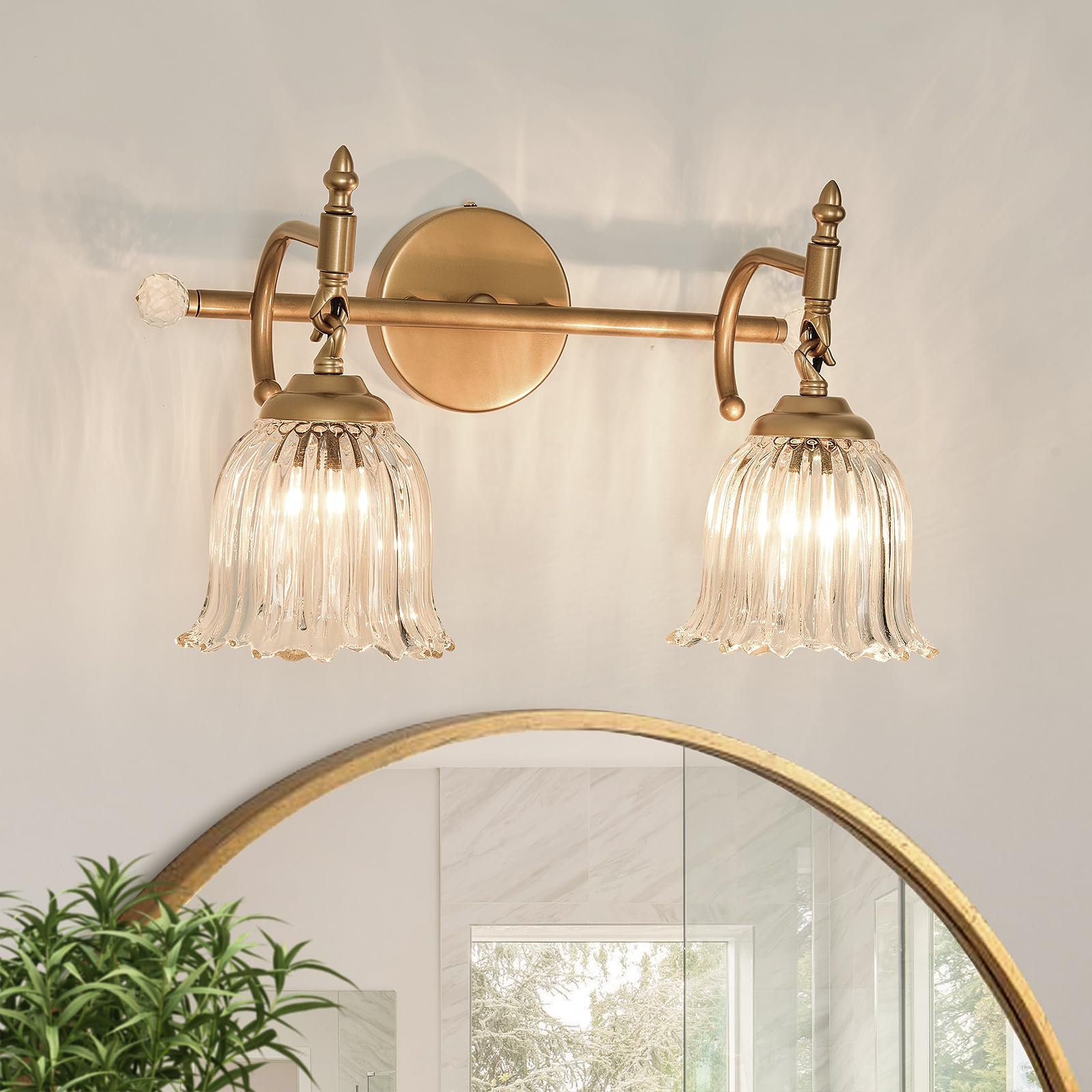 House of Hampton Bathroom Vanity Light Fixtures With Glass Shade ...