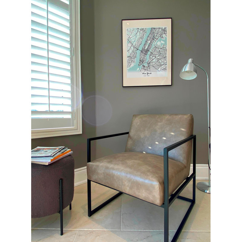 Chaise avec accoudoirs moderne Marilyn, Gris