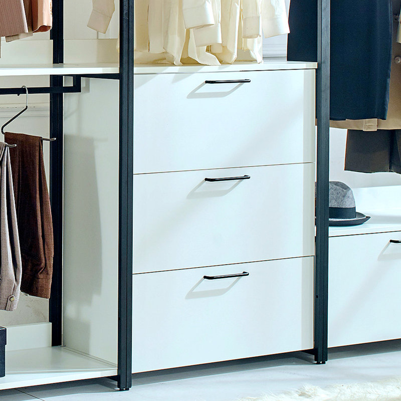 Système de placard en bois polyvalent avec structure en métal robuste