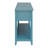 Teal Console Table with 2 Woven Drawers & Bottom Shelf, Solid Wood Legs for Entryway