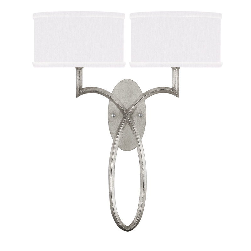Allegretto Armed Sconce, Silver, White