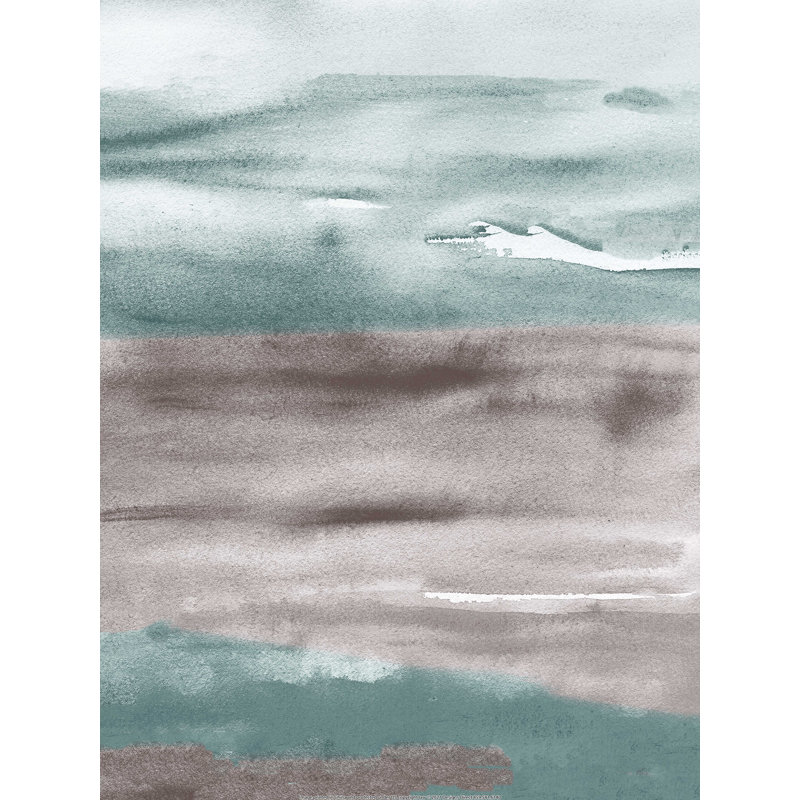 Rouille et bleu abstrait - reproduction sur toile tendue, H 16 po x l 12 po
