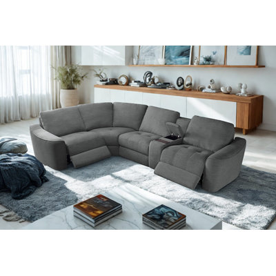 Devine Power Reclining 5-piece Sectional Sofa With Storage & Wireless Charging & Usb Port