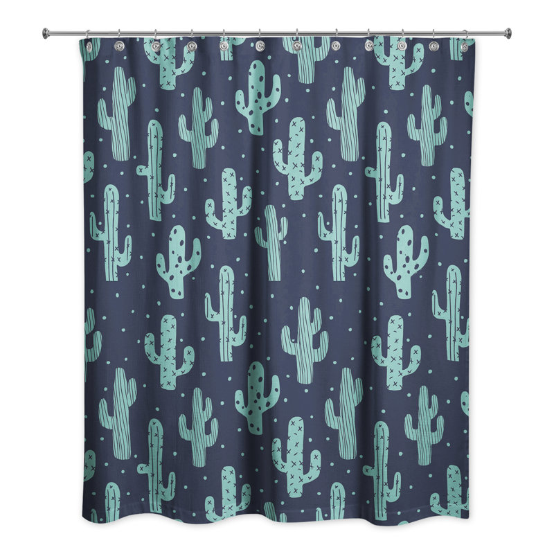Rideau de douche Floral, Bleu marine
