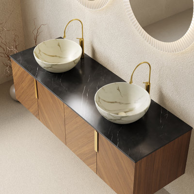 Meuble-lavabo flottant avec lavabo vasque